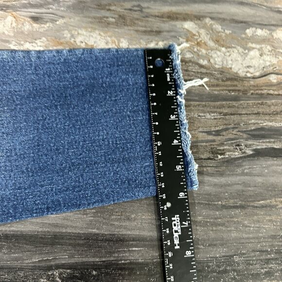 Kancan Womens Jeans 3/25 Blue Stretch Mid Rise Distressed Logo Faded Whiskered - Picture 14 of 15